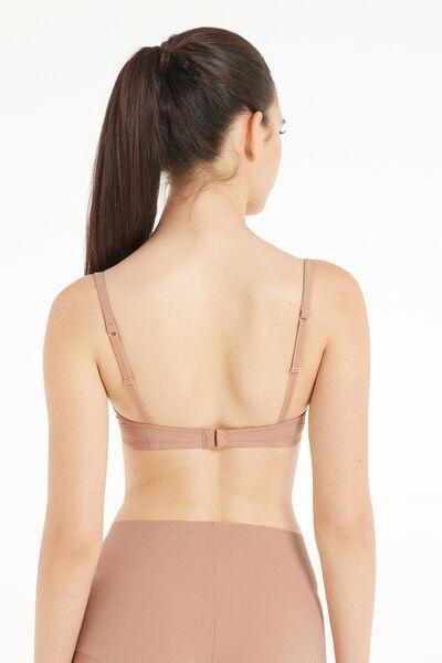Beige Microfibre Push-Up Bra, , large image number 2