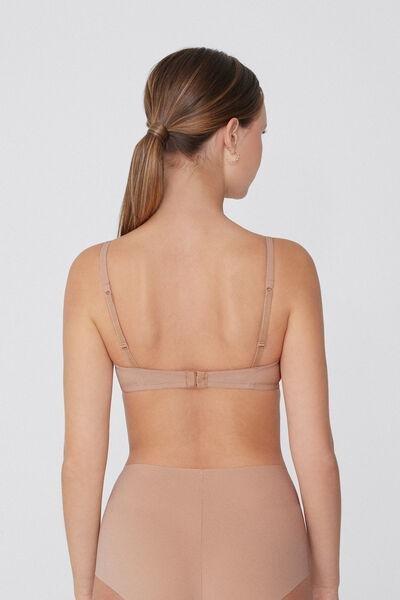 Beige Microfibre Push-Up Bra, Natural Blush, medium