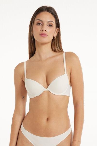 Cream Padded Push-Up Bra, , medium