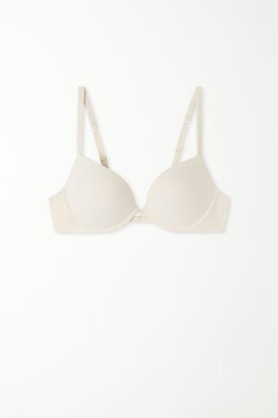 Cream Padded Push-Up Bra, , large image number 4
