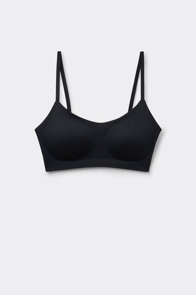 Black Natural Lifting Laser Cut Triangle Bra, Black, large image number 4