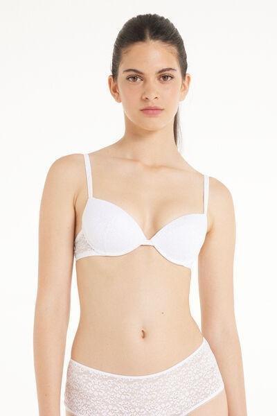 White Padded Push-Up Bra, , medium
