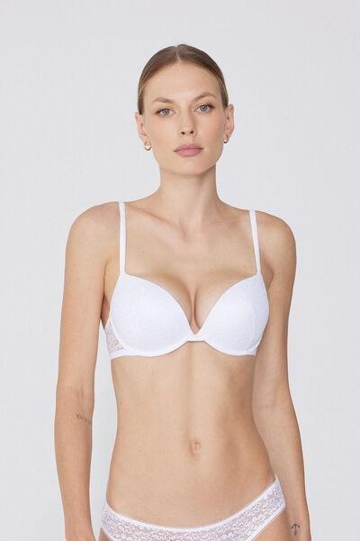 White Padded Push-Up Bra, White, large image number 1