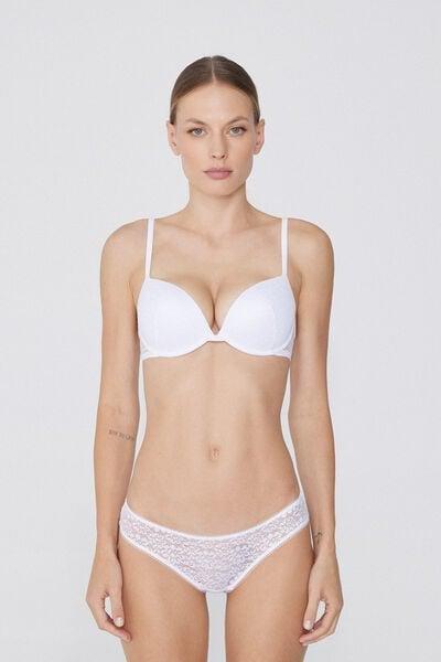 White Padded Push-Up Bra, White, large image number 2
