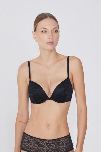 Black Padded Push-Up Bra, , large image number 0