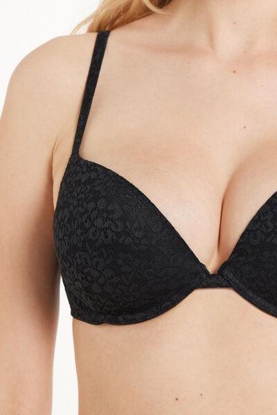 Black Padded Push-Up Bra, , large image number 3