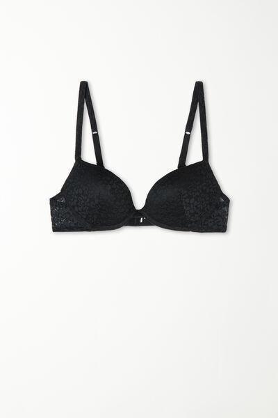 Black Padded Push-Up Bra, , large image number 4