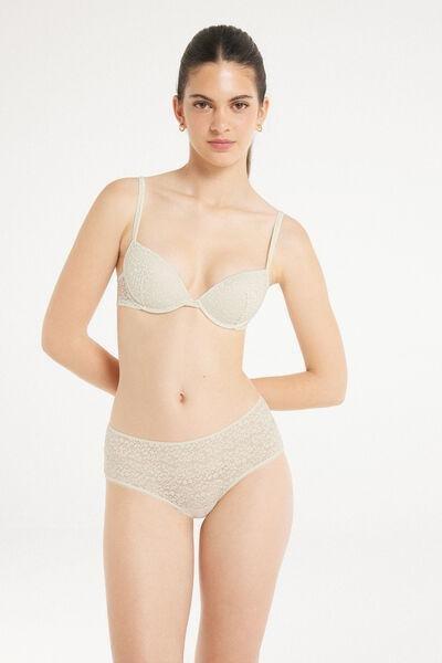 Cream Padded Push-Up Bra, , large image number 1