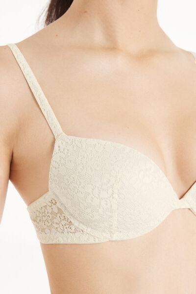 Cream Padded Push-Up Bra, , large image number 3