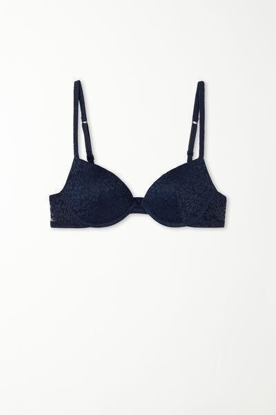 Blue Padded Push-Up Bra, , large image number 4