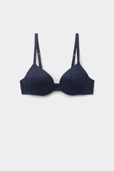 Blue Padded Push-Up Bra, , large image number 4