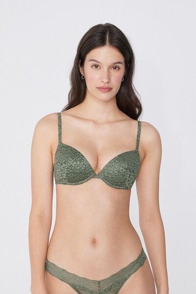MILITARY GREEN Moscow Recycled Lace Push-Up Bra, 5701_920W, large image number 0