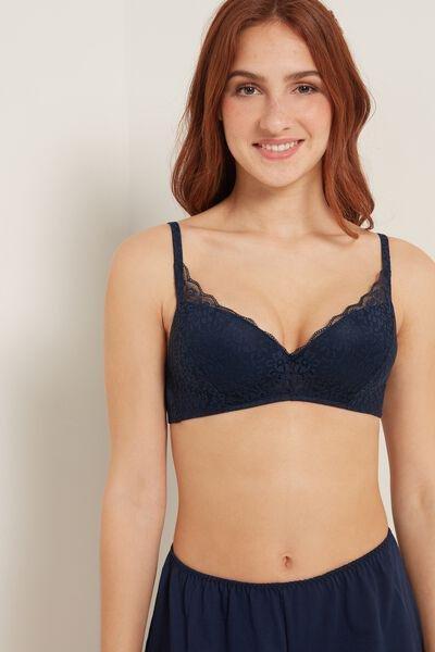 Blue Rome Recycled Lace Padded Push-Up Bra, Absolute Blue, large image number 0