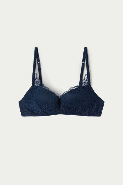 Blue Rome Recycled Lace Padded Push-Up Bra, Absolute Blue, large image number 4