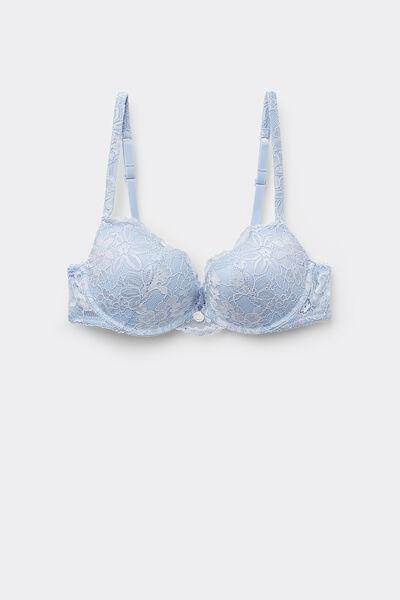 Blue Venice Delicate Lace Padded Push-Up Bra, , large image number 4