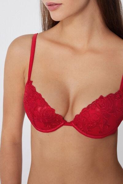 Red Rose Wonder Padded Push-Up Lace Bra, 5701_873V, large image number 2