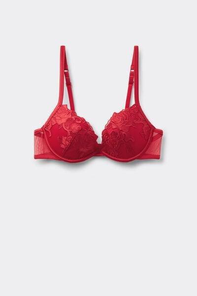 Red Rose Wonder Padded Push-Up Lace Bra, 5701_873V, large image number 3