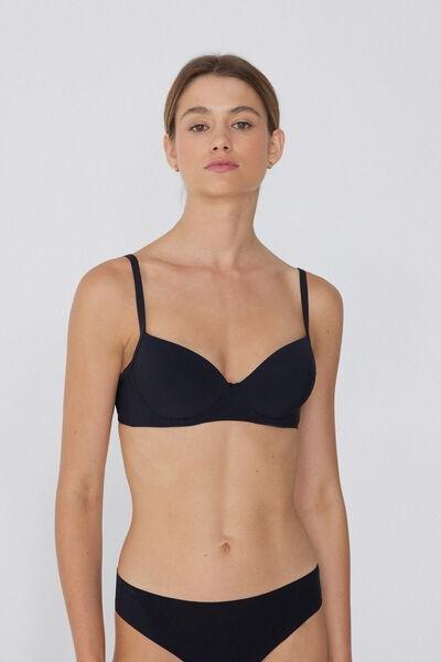 Black Microfiber Wien Balconette Bra, , large image number 0