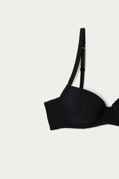 Black Microfiber Wien Balconette Bra, Black, large image number 7