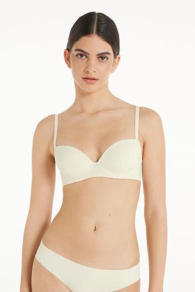 Cream Microfiber Wien Balconette Bra, , large image number 0