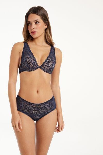 Blue Low-Cut Balconette Bra, Absolute Blue, large image number 0