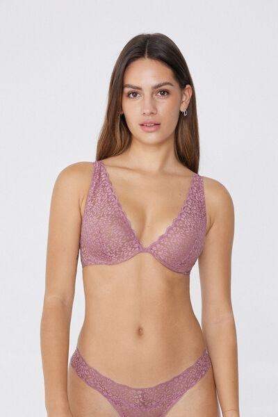 DUSK ORCHID Miami Recycled Lace Balconette Bra, 5701_874W, large image number 1