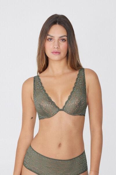 MILITARY GREEN Miami Recycled Lace Balconette Bra, 5701_920W, large image number 1