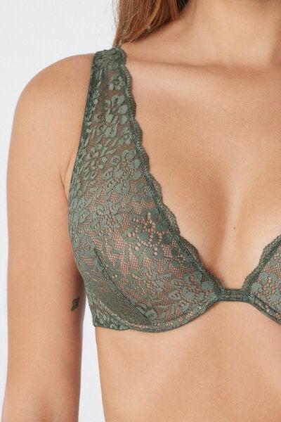 MILITARY GREEN Miami Recycled Lace Balconette Bra, 5701_920W, large image number 3