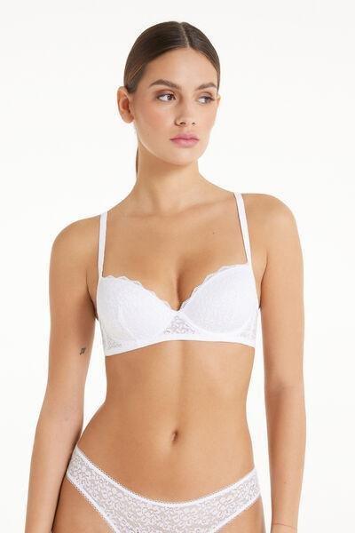 White Slightly Padded Balconette Bra, , large image number 0