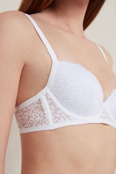 White Slightly Padded Balconette Bra, , large image number 3