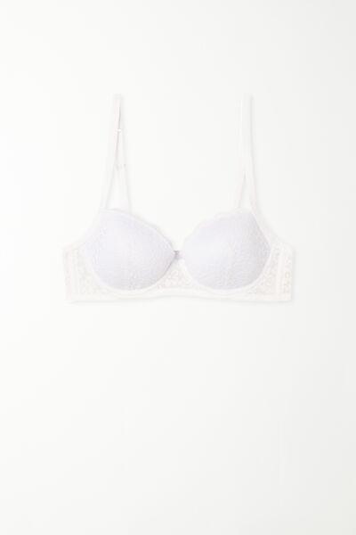 White Slightly Padded Balconette Bra, , large image number 4