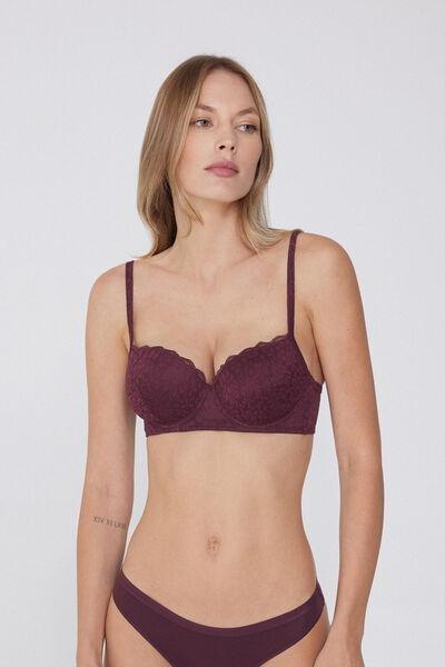 Burgundy Slightly Padded Balconette Bra, 5701_065Y, large image number 1