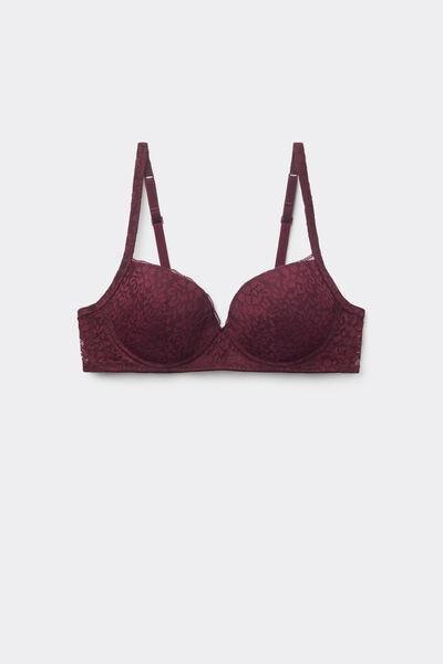 Burgundy Slightly Padded Balconette Bra, 5701_065Y, large image number 4