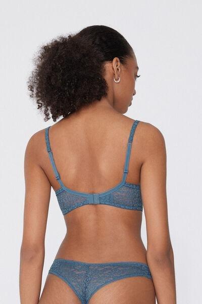 Blue Padded Balconette Bra, 5701_066Y, large image number 2