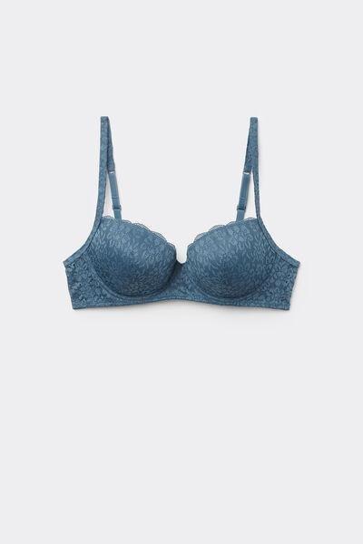 Blue Padded Balconette Bra, 5701_066Y, large image number 4