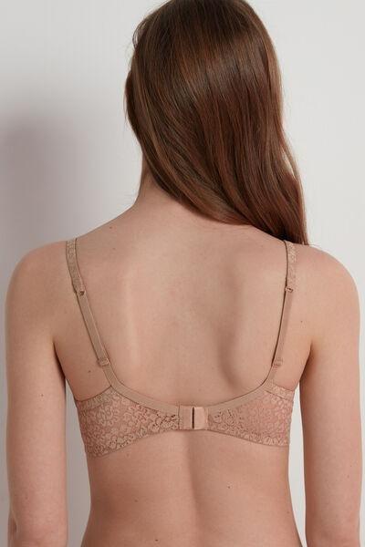 Beige Slightly Padded Balconette Bra, , large image number 2