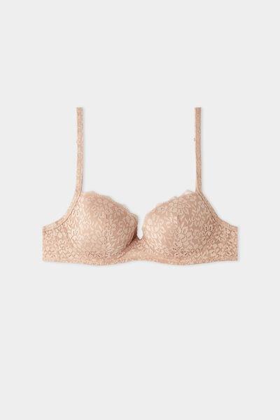 Beige Slightly Padded Balconette Bra, , large image number 4