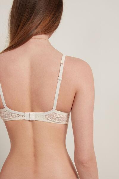 Cream Slightly Padded Balconette Bra, , large image number 2