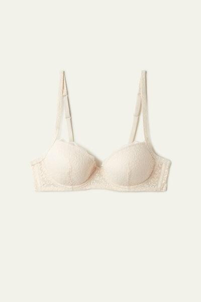 Tezenis - Cream Wien Recycled Lace Slightly Padded Balconette Bra