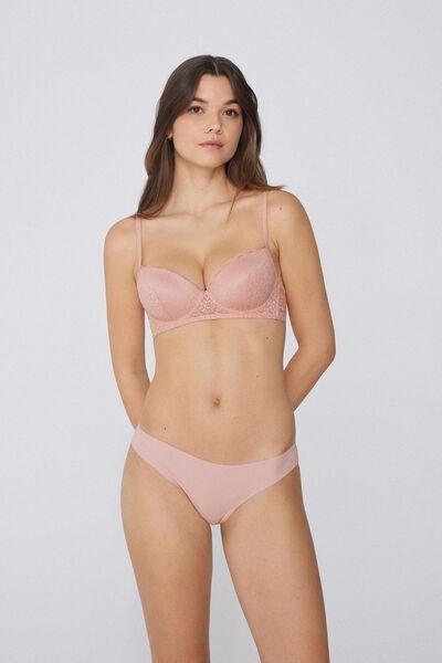 Pink Slightly Padded Balconette Bra, 5701_313Y, large image number 0