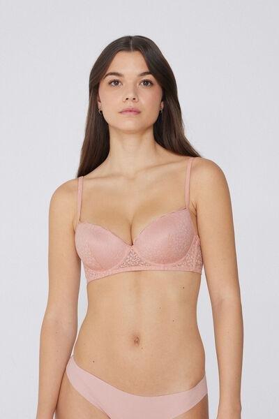 Pink Slightly Padded Balconette Bra, 5701_313Y, large image number 1