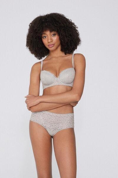 Grey Slightly Padded Balconette Bra, 5701_347J, large image number 0