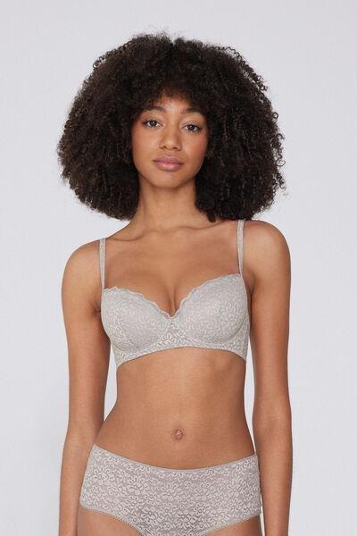 Grey Slightly Padded Balconette Bra, 5701_347J, large image number 1
