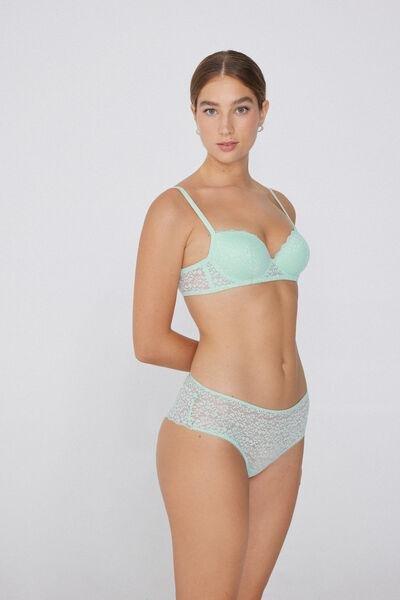 LIGHT BLUE MINT Wien Recycled Lace Slightly Padded Balconette Bra, 5701_513W, large image number 0
