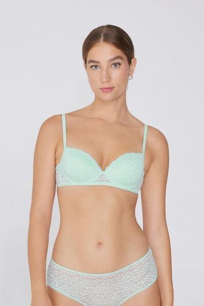 LIGHT BLUE MINT Wien Recycled Lace Slightly Padded Balconette Bra, 5701_513W, large image number 1