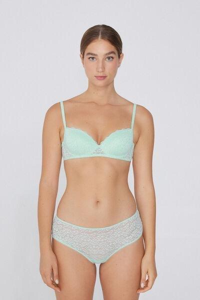 LIGHT BLUE MINT Wien Recycled Lace Slightly Padded Balconette Bra, 5701_513W, large image number 3