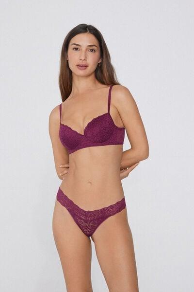 BORDEAUX Wien Recycled Lace Slightly Padded Balconette Bra, 5701_719Y, large image number 0