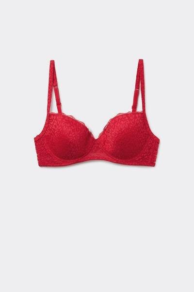 Red Slightly Padded Balconette Bra, 5701_873V, large image number 3