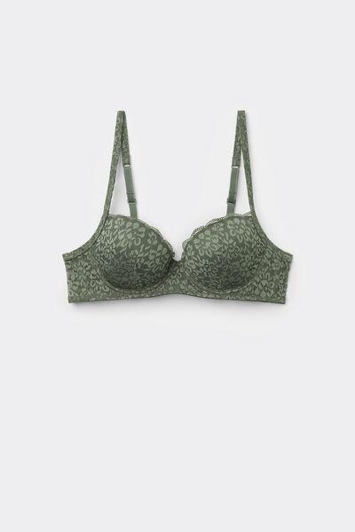 MILITARY GREEN Wien Recycled Lace Slightly Padded Balconette Bra, 5701_920W, large image number 3