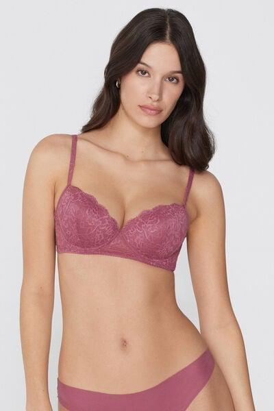 Pink Wien Recycled Lace Slightly Padded Balconette Bra, 5701_179Z, large image number 1